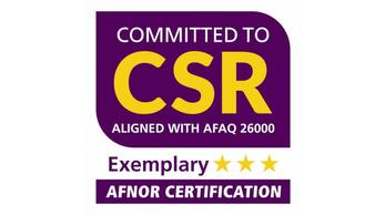 COMMITTED TO CSR ALIGNED WITH AFAQ 26000 Exemplary, AFNOR CERTIFICATION
